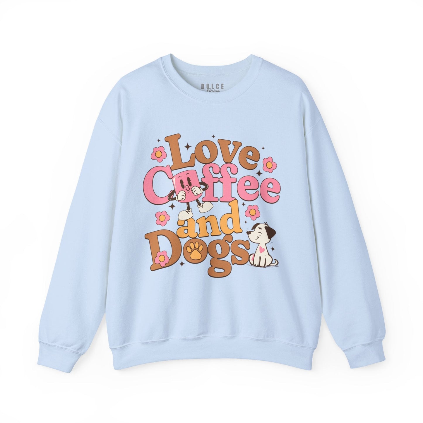 Love Coffee and Dogs Sweatshirt – Cozy Dog Mom Pullover- - Dulce Design Studio