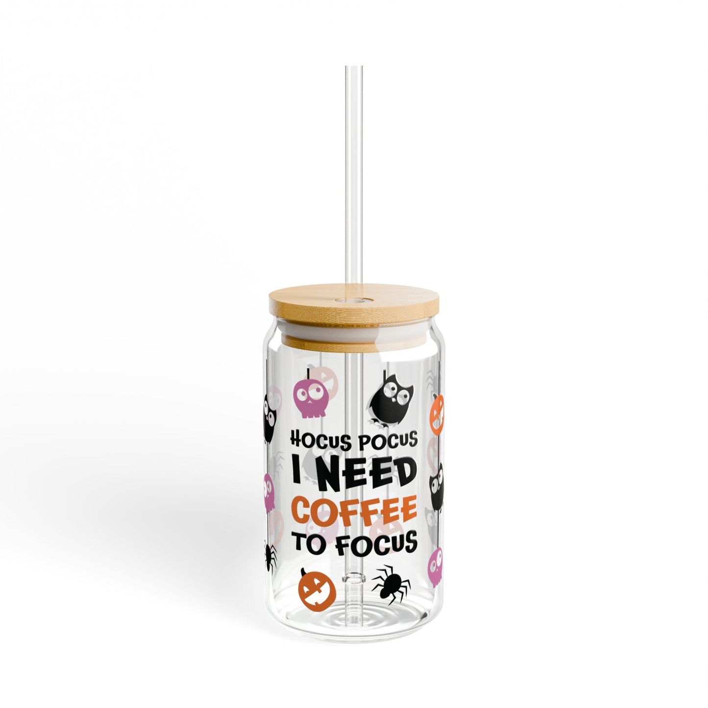 HOCUS POCUS I NEED COFFEE TO FOCUS - LIBBY GLASS 16oz- - Dulce Design Studio