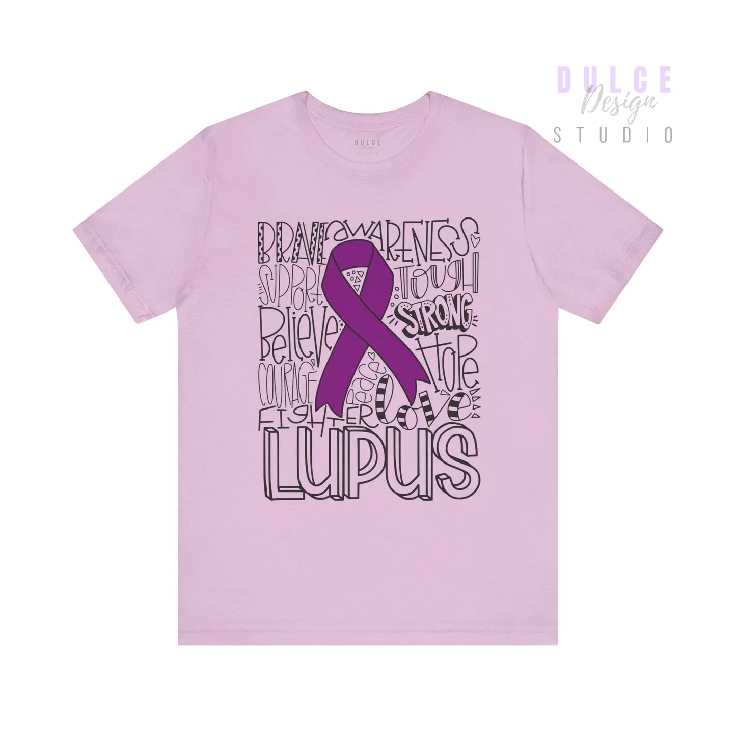 Lupus Warrior Word Collage Tee – Support, Strength & Awareness - Dulce Design Studio