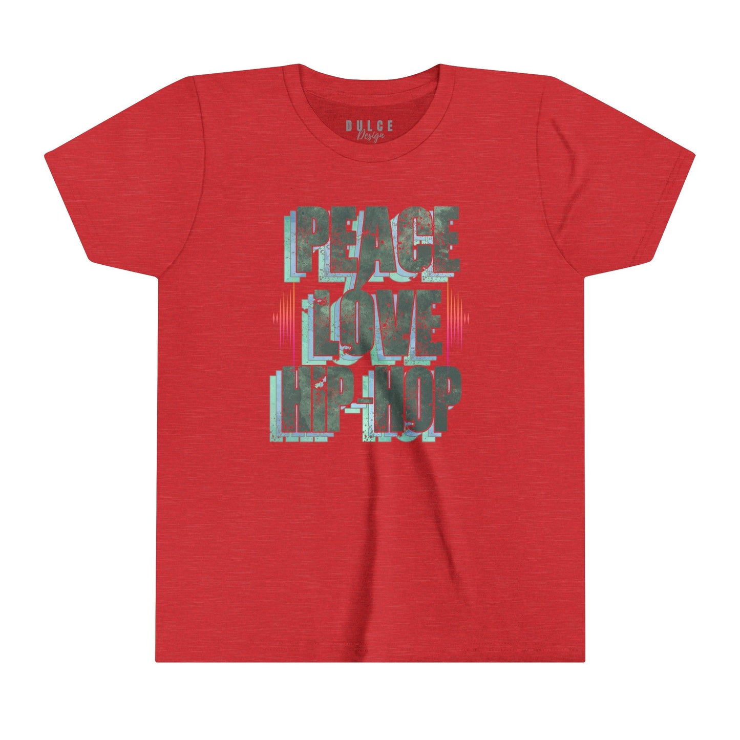 Peace. Love. Hip-Hop. – Classic Culture Tee- Heather Red / XL- Dulce Design Studio