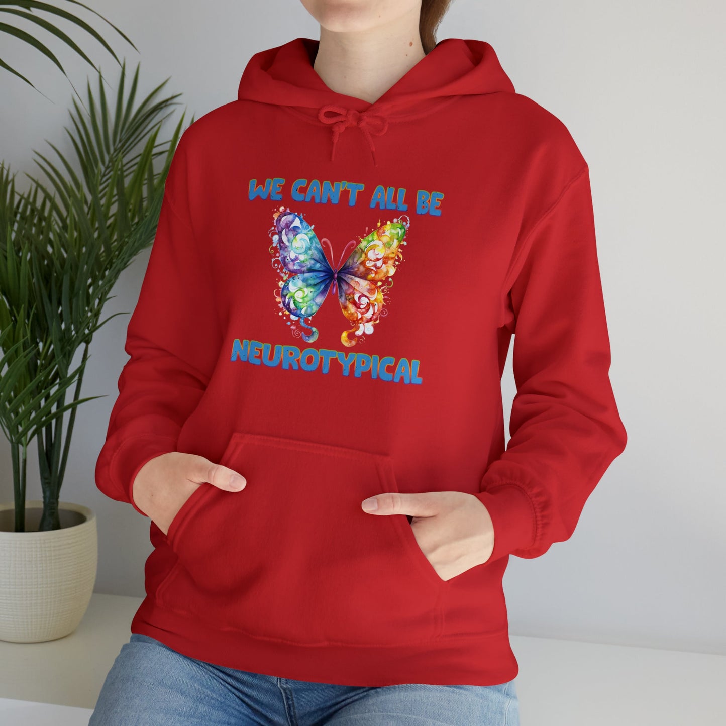 Color Outside the Lines – Neurodiversity Hoodie- Red / 3XL- Dulce Design Studio