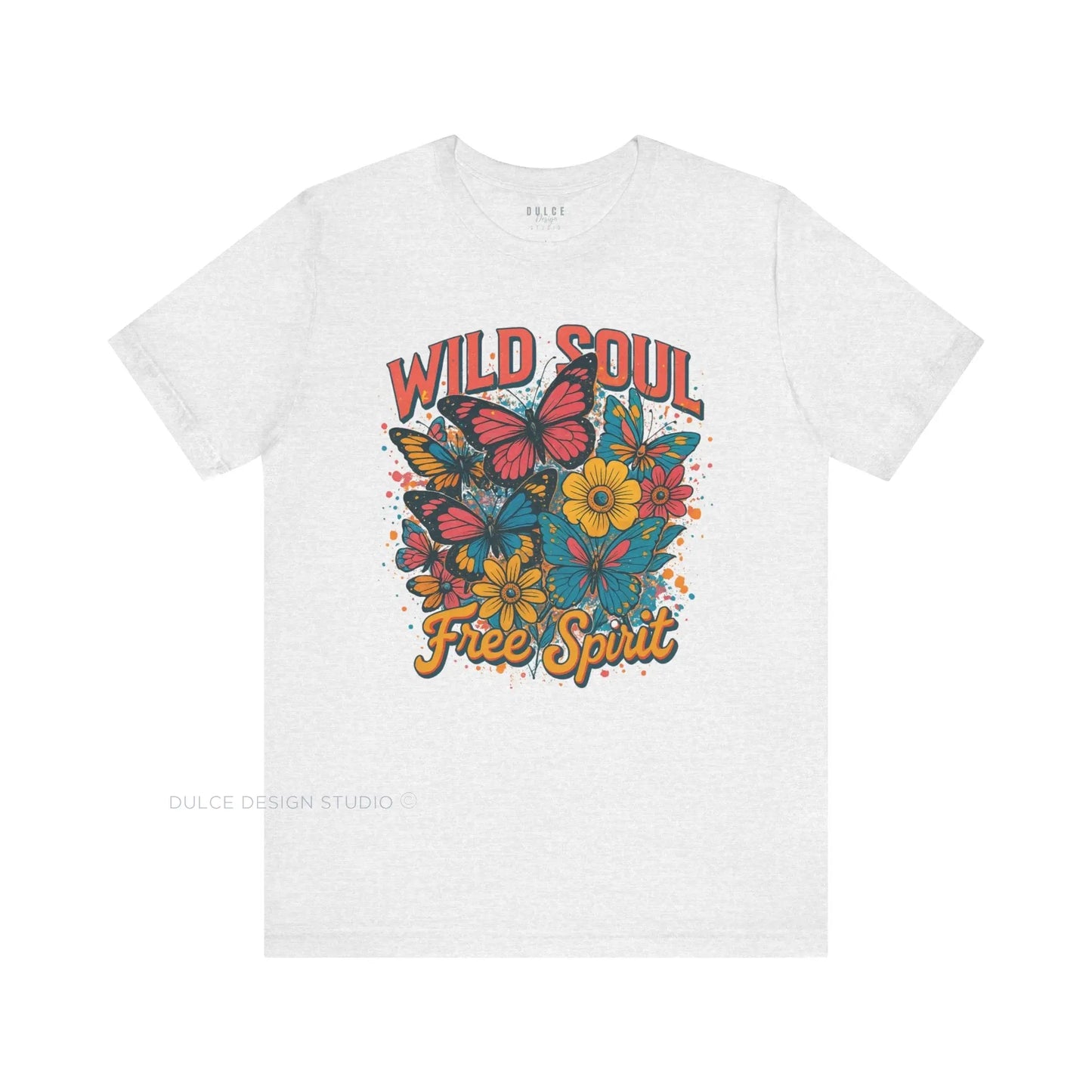 Wild Soul, Free Spirit – Retro Butterfly & Floral Tee - Dulce Design Studio