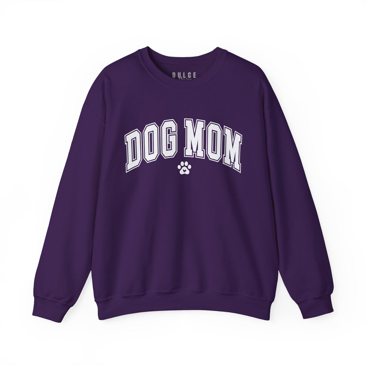 Dog Mom Shirt – Varsity Style Paw Print Tee- Purple / 3XL- Dulce Design Studio