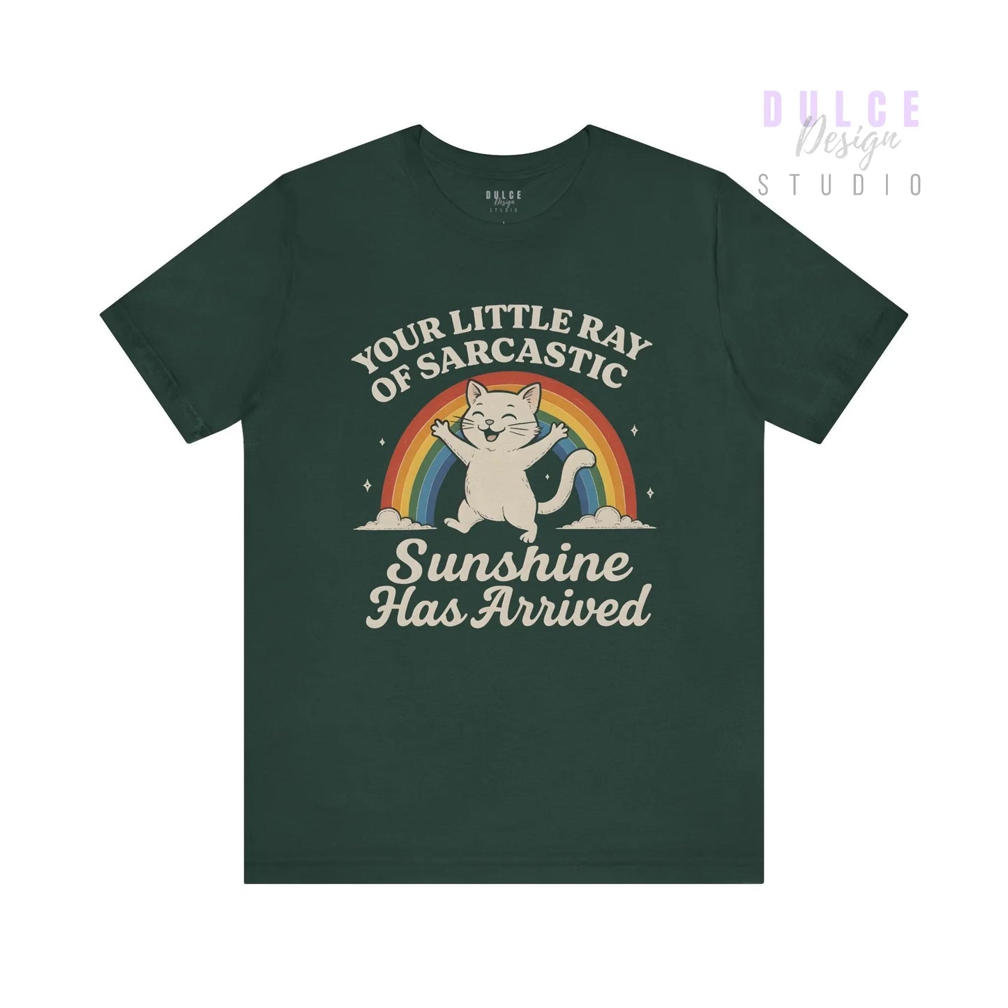 Sarcastic Sunshine – Retro Cat Graphic Tee - Dulce Design Studio