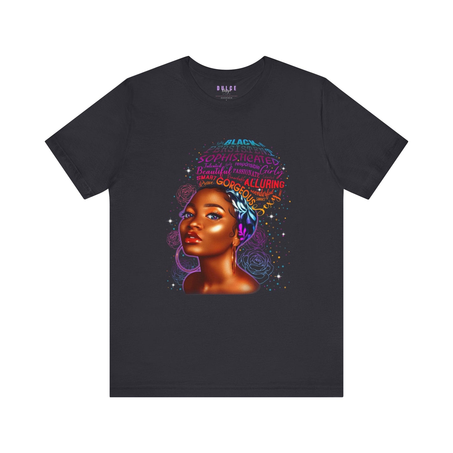 Radiant by Design – Empowered Woman Graphic Tee- Dark Grey / 3XL- Dulce Design Studio