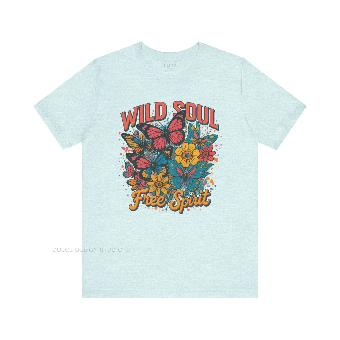 Wild Soul, Free Spirit – Retro Butterfly & Floral Tee - Dulce Design Studio