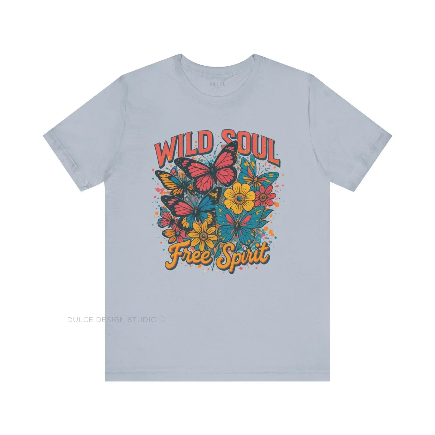 Wild Soul, Free Spirit – Retro Butterfly & Floral Tee - Dulce Design Studio