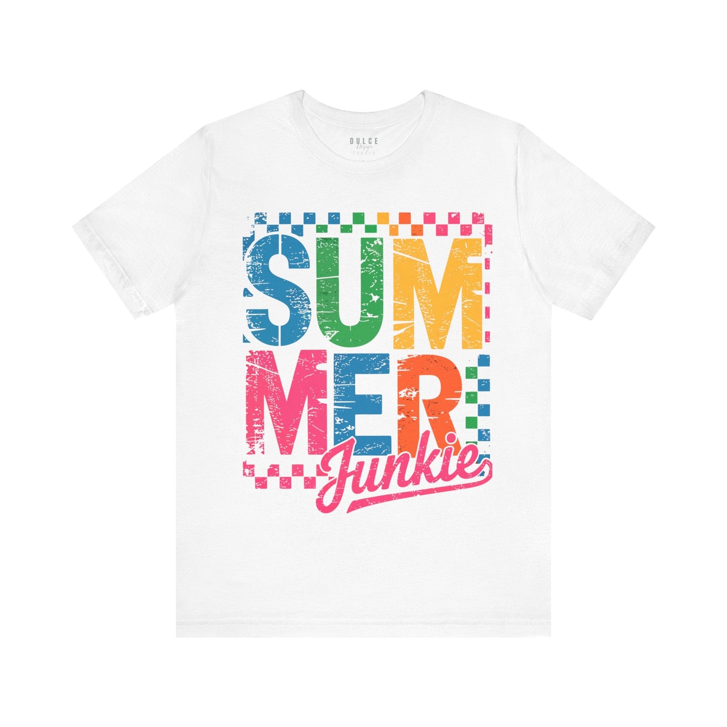 Summer Junkie – Summer Graphic Tee- White- Dulce Design Studio