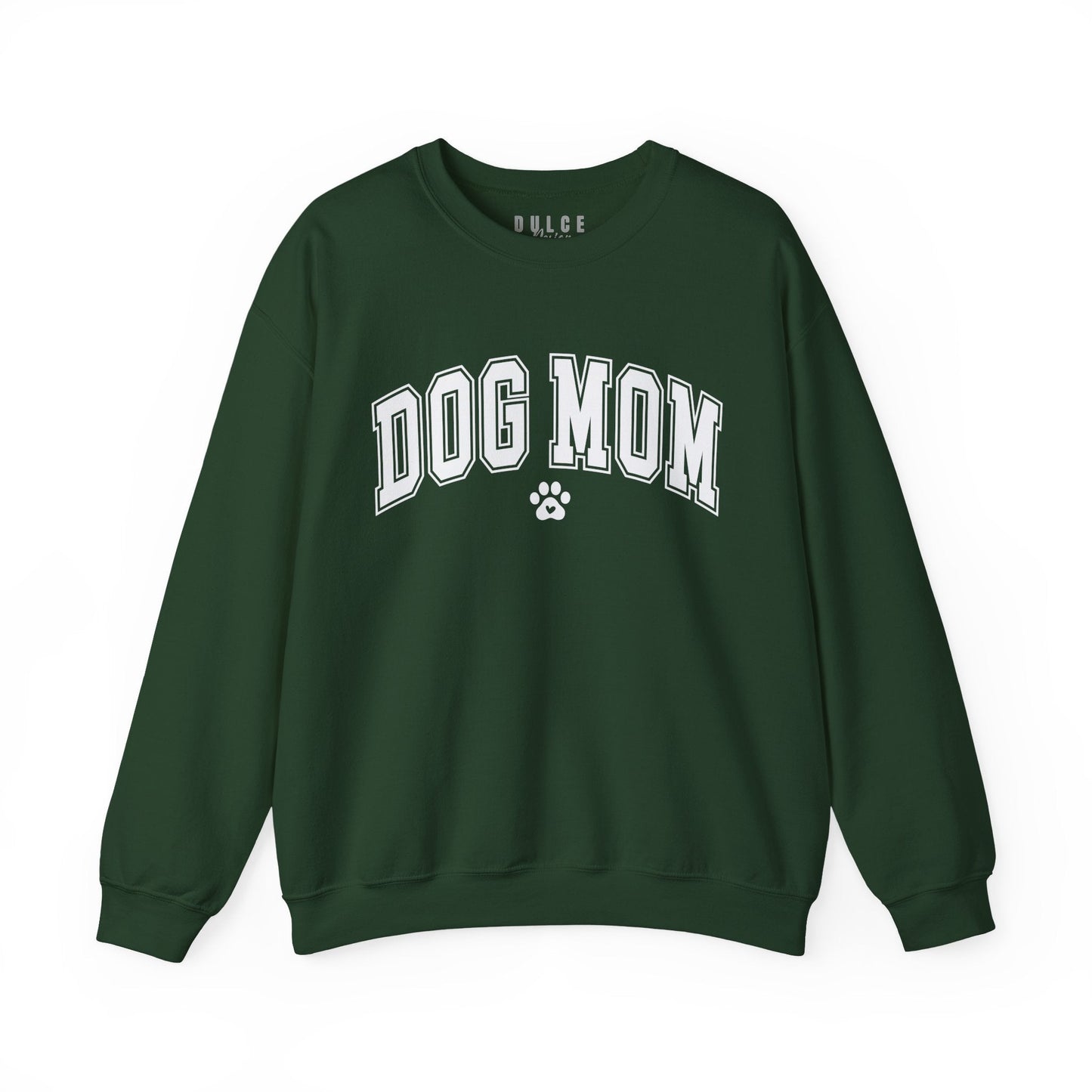 Dog Mom Shirt – Varsity Style Paw Print Tee- - Dulce Design Studio