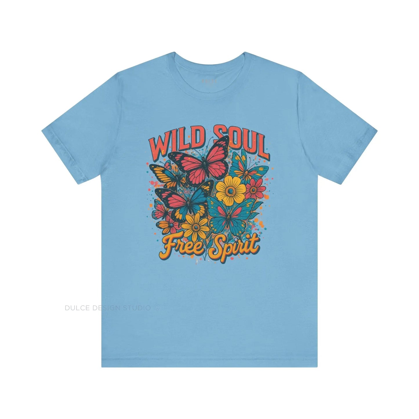 Wild Soul, Free Spirit – Retro Butterfly & Floral Tee - Dulce Design Studio