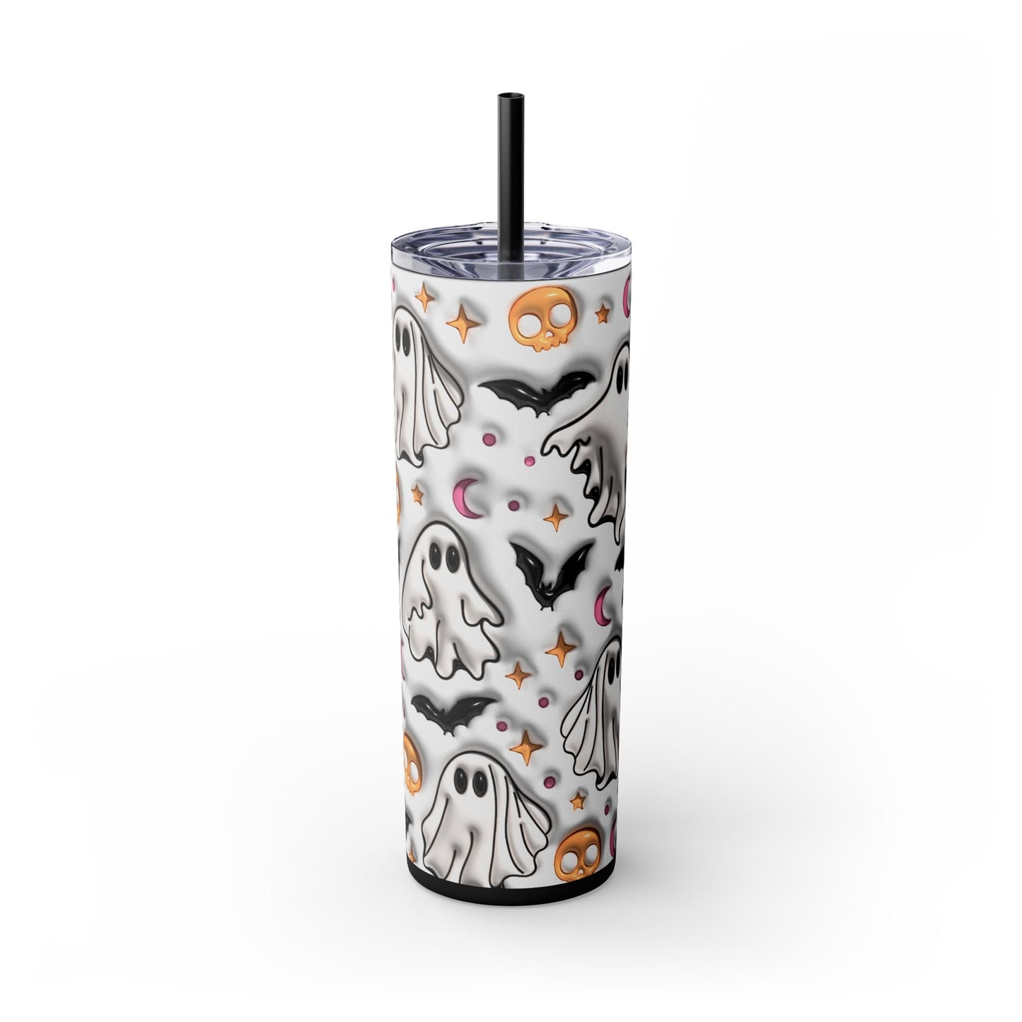 HALLOWEEN GHOSTS "3D" TUMBLER- Matte / Black / 20oz- Dulce Design Studio