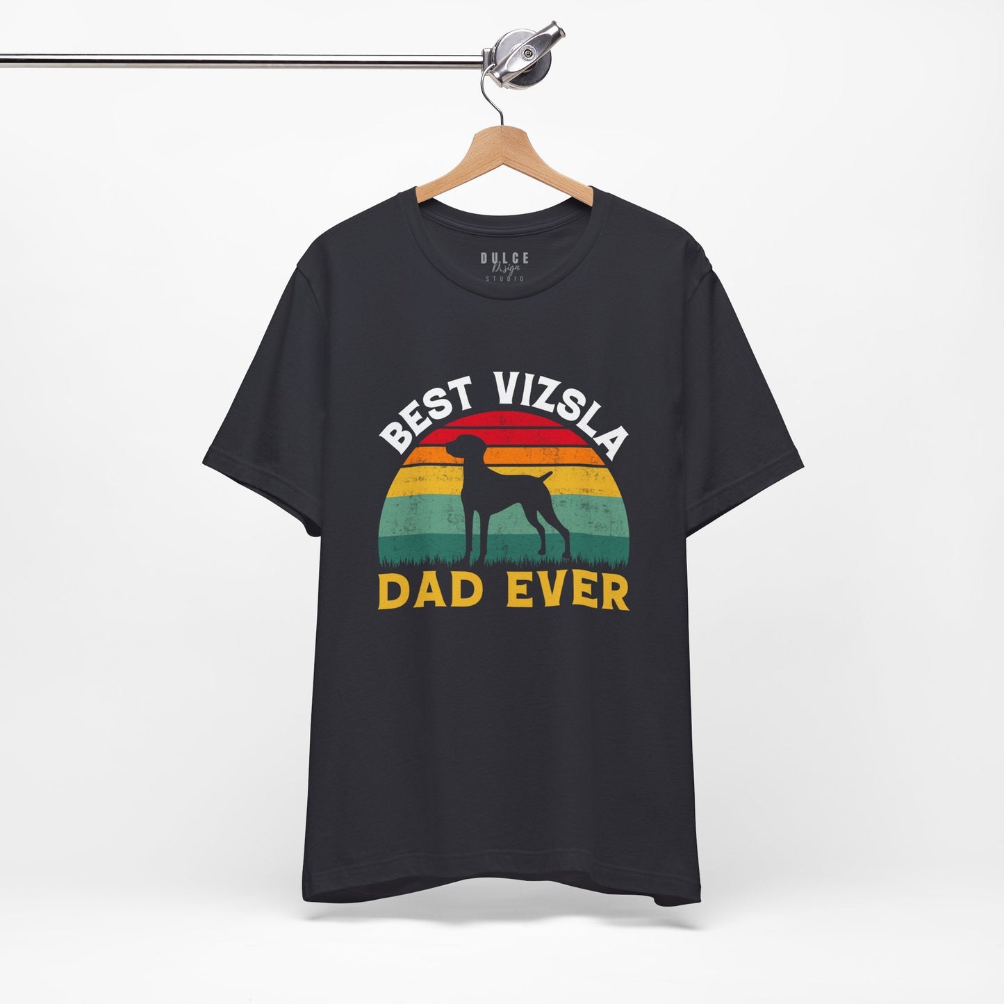 Best Vizsla Dad Ever – Retro Dog Dad T-Shirt- - Dulce Design Studio
