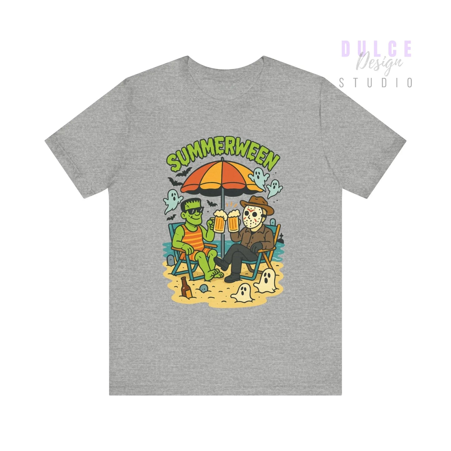 Summerween Parody Shirt – Spooky Beach Bros Tee for Horror Fans - Athletic Heather / 3XL Dulce Design Studio