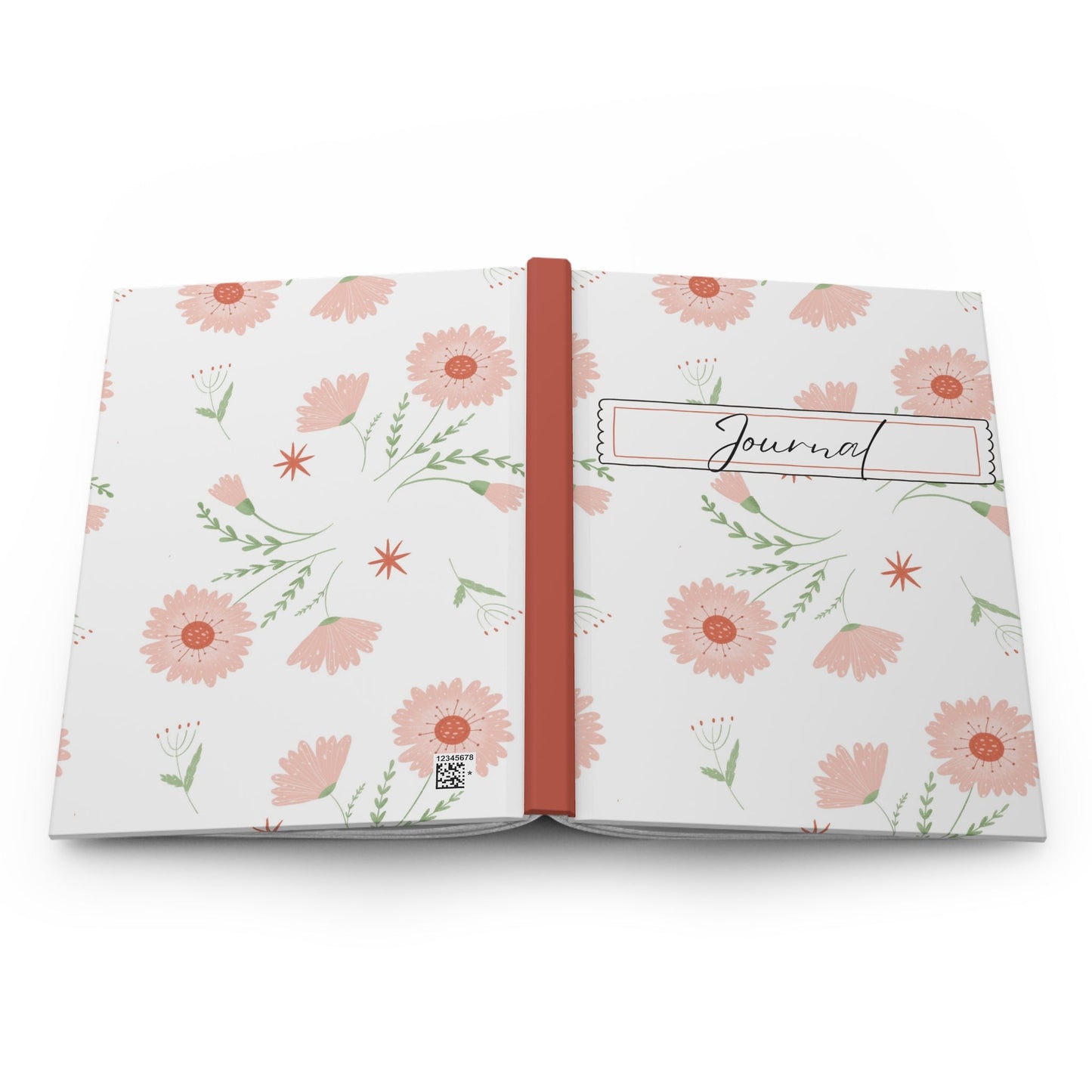 Pink Floral Hardcover Journal – 150 Page Matte Notebook- - Dulce Design Studio