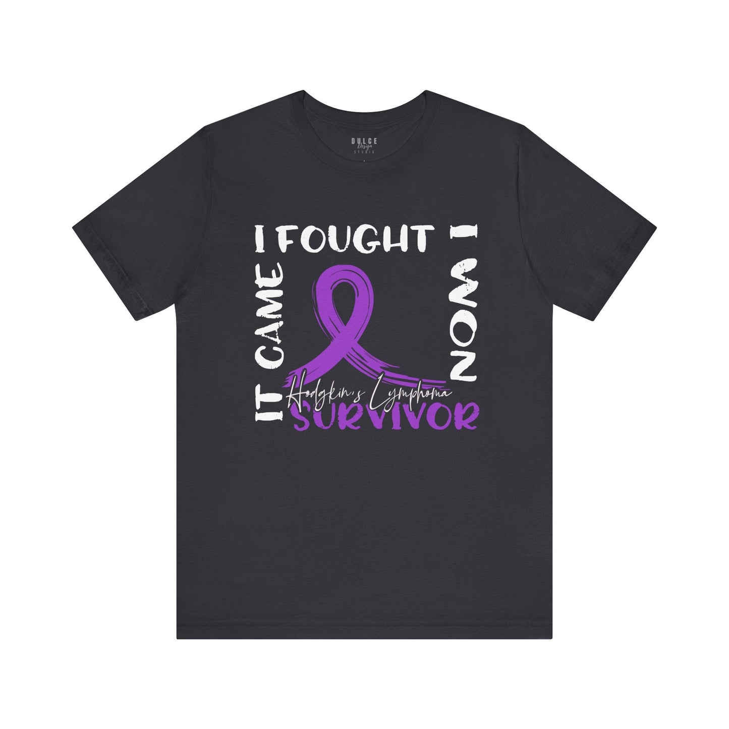 Hodgkins Lymphoma Cancer Survivor Shirt – Purple Awareness Ribbon Tee- - Dulce Design Studio