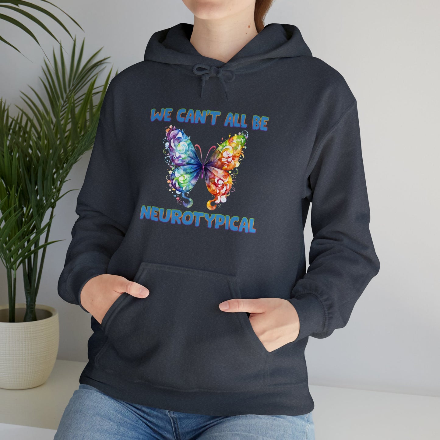 Color Outside the Lines – Neurodiversity Hoodie- Heather Navy / 3XL- Dulce Design Studio