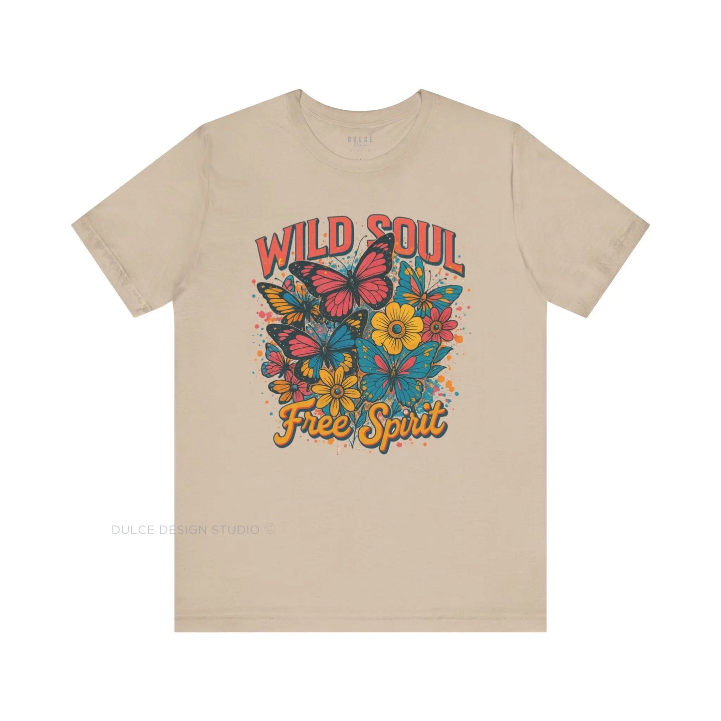 Wild Soul, Free Spirit – Retro Butterfly & Floral Tee - Dulce Design Studio
