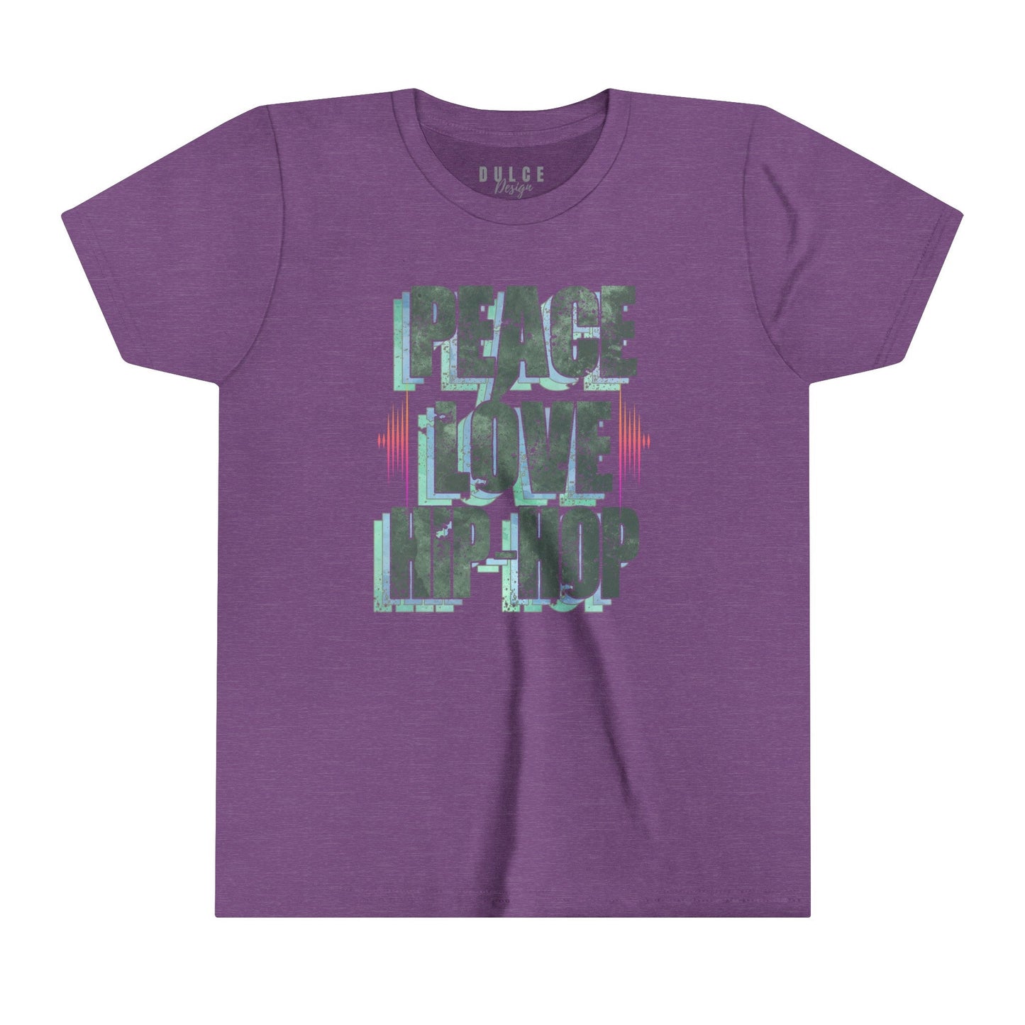 Peace. Love. Hip-Hop. – Classic Culture Tee- Heather Team Purple / XL- Dulce Design Studio