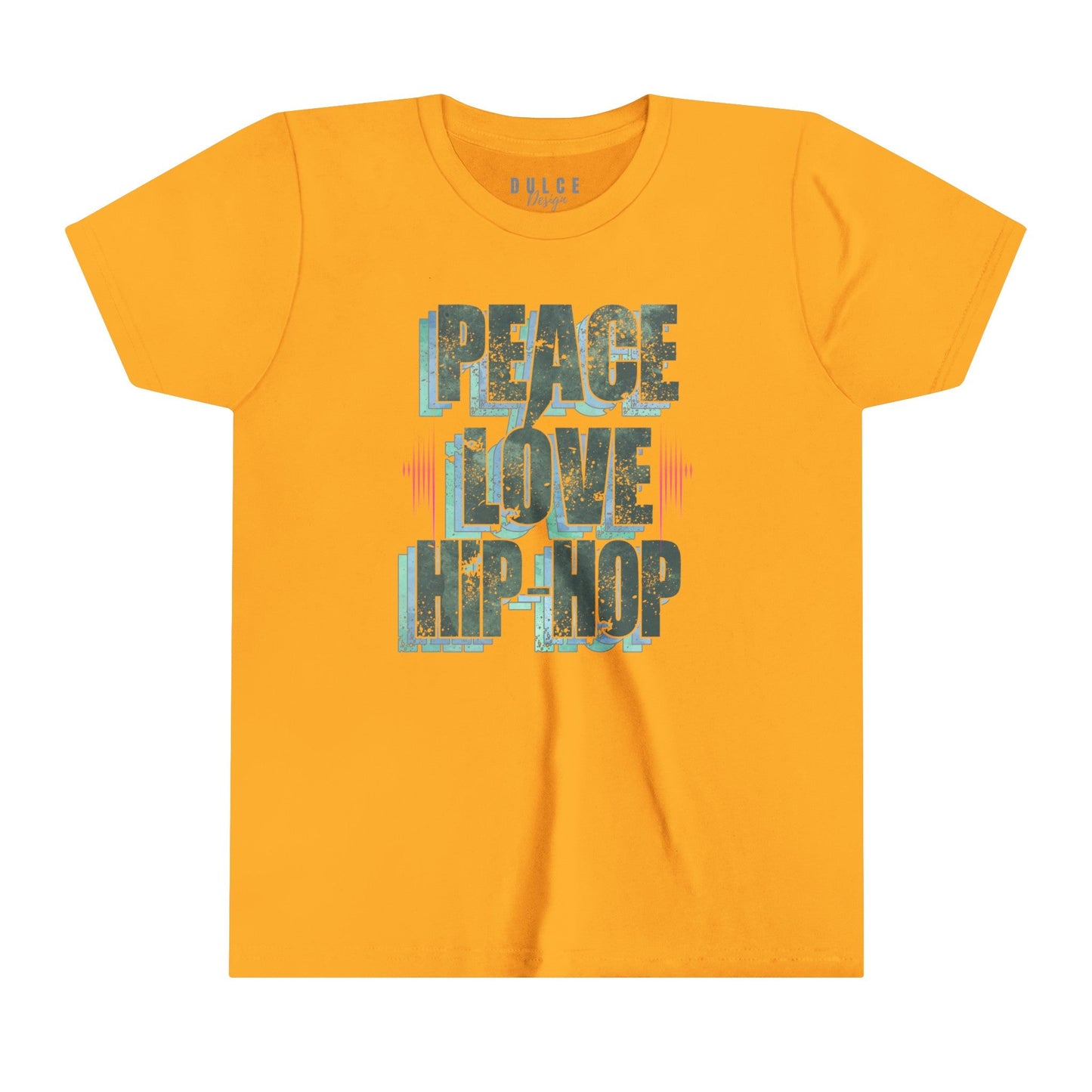 Peace. Love. Hip-Hop. – Classic Culture Tee- Gold / XL- Dulce Design Studio