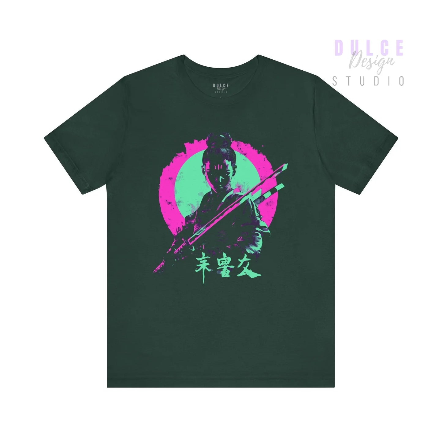 Silent Signal – Neon Samurai Tee - Dulce Design Studio