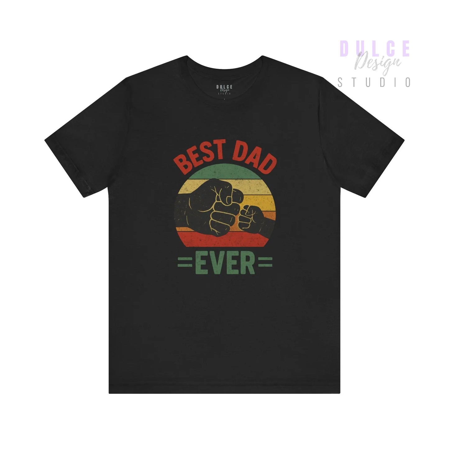 Best Dad Ever Fist Bump T-Shirt – Retro Father-Child Bond T-Shirt - Dulce Design Studio
