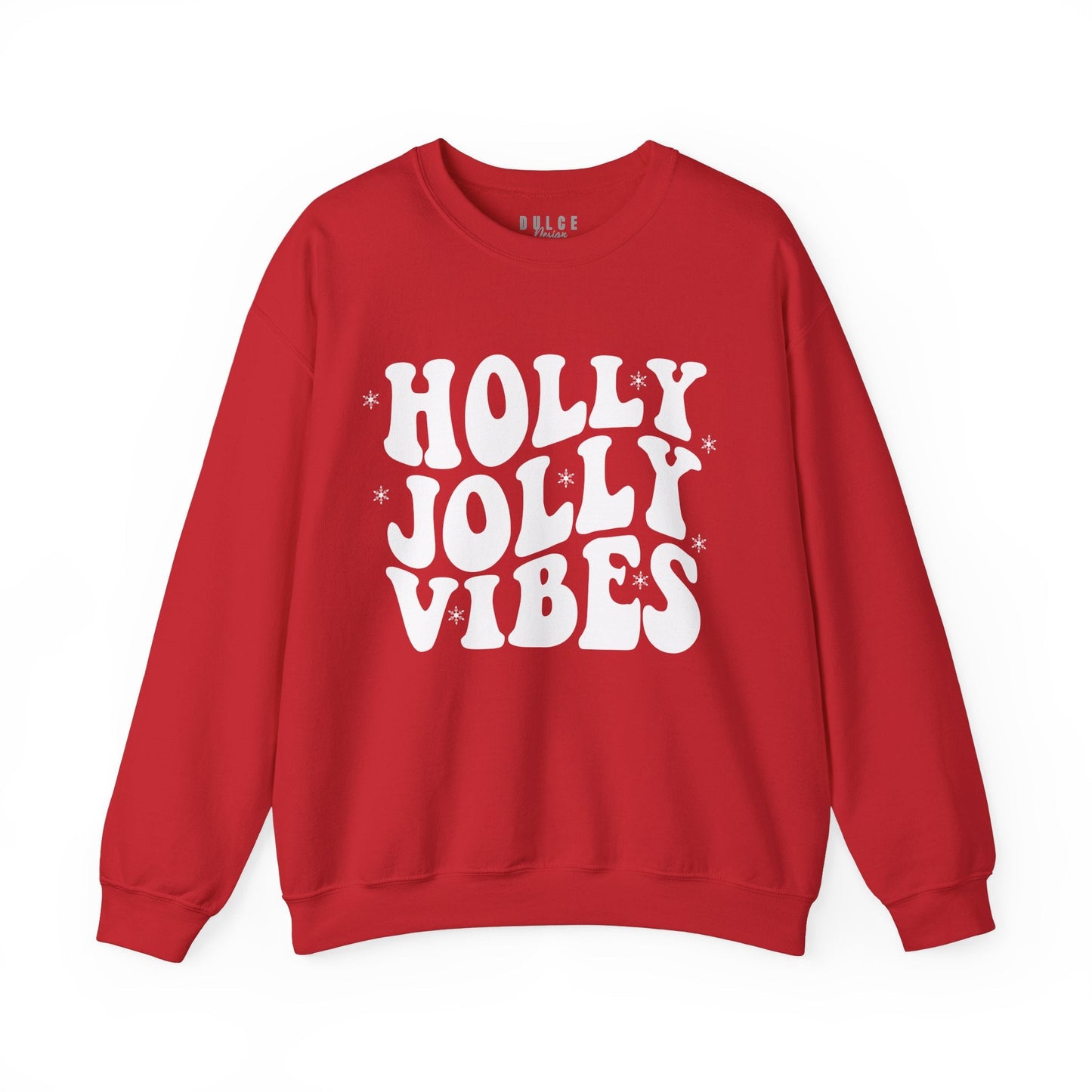 HOLLY JOLLY VIBES CHRISTMAS SWEATSHIRT- 3XL / Red- Dulce Design Studio