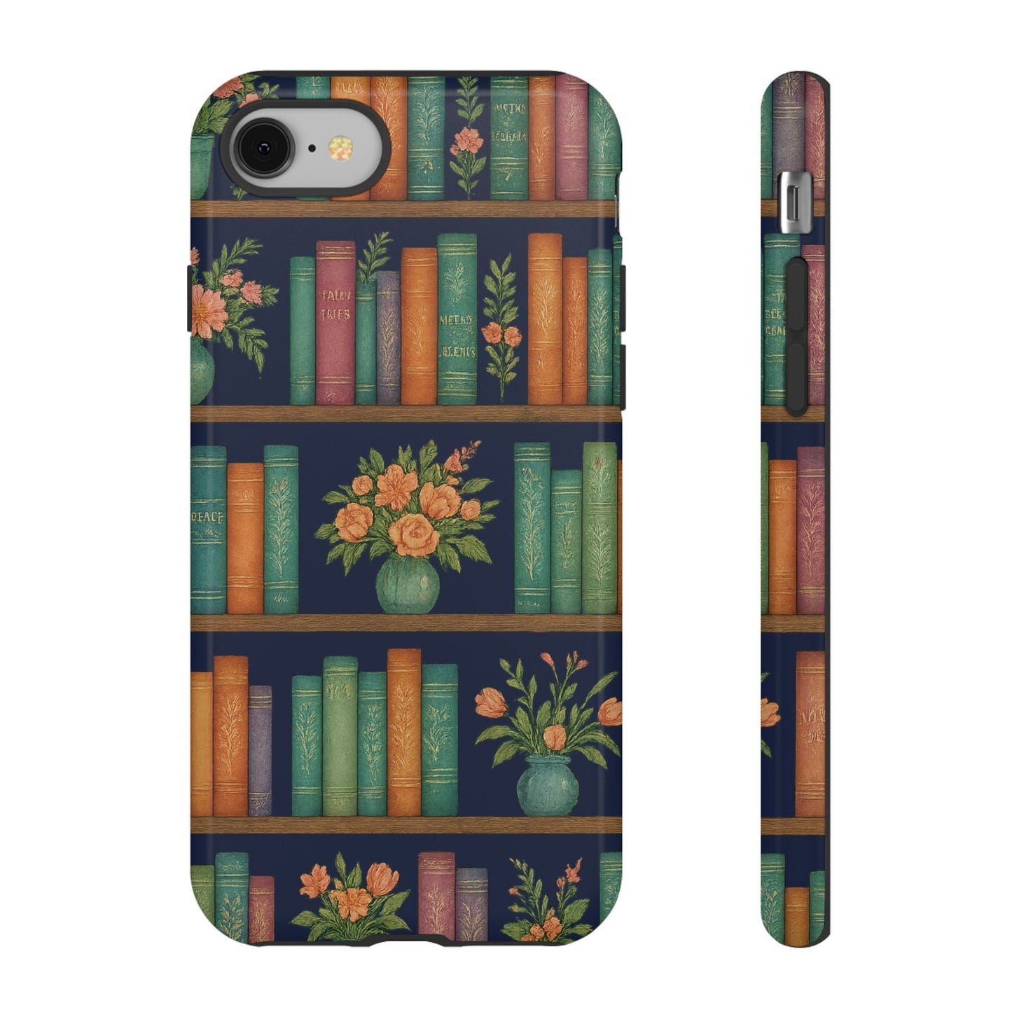 Floral Bookshelf Phone Case – Cozy Reader Tough Phone Case- iPhone 8 / Glossy- Dulce Design Studio