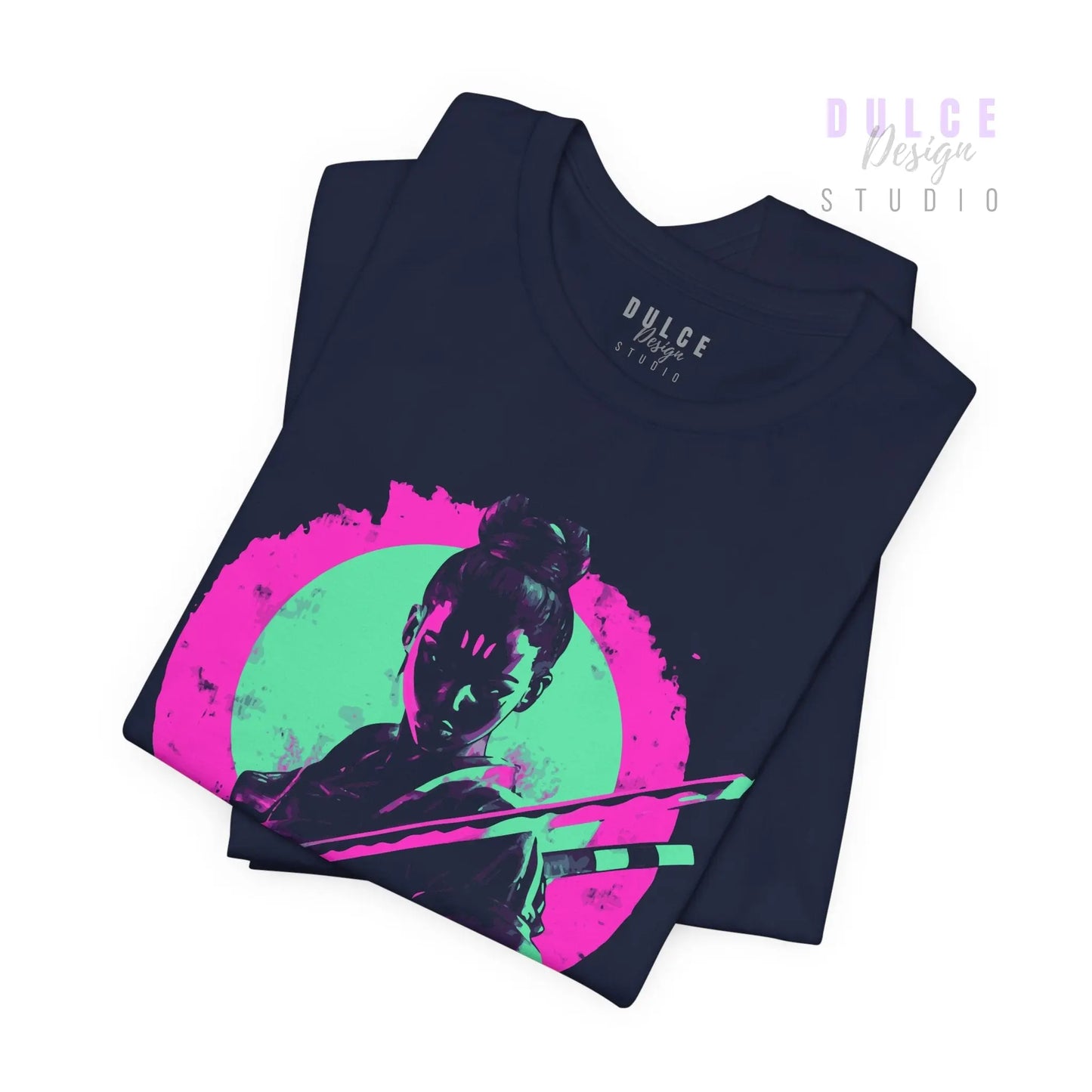 Silent Signal – Neon Samurai Tee - Dulce Design Studio