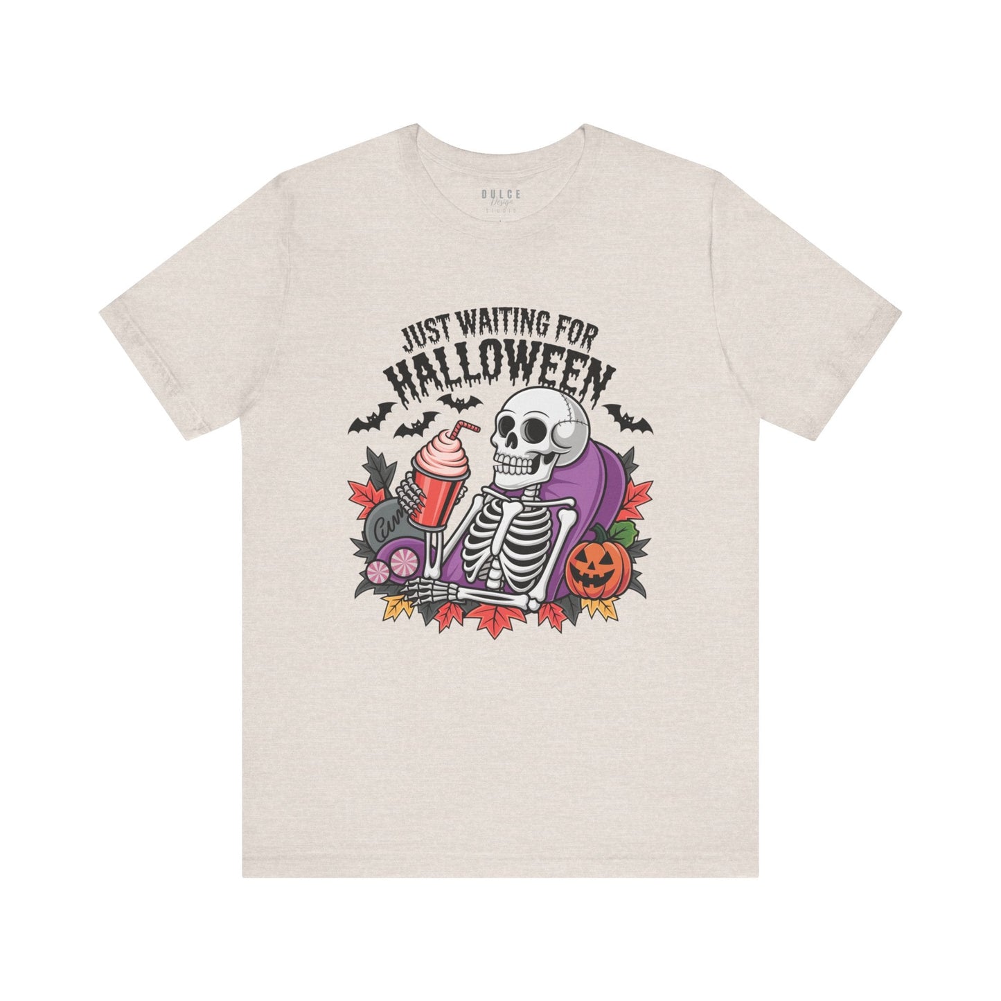 Just Waiting for Halloween – Funny Halloween Skeleton Shirt- - Dulce Design Studio
