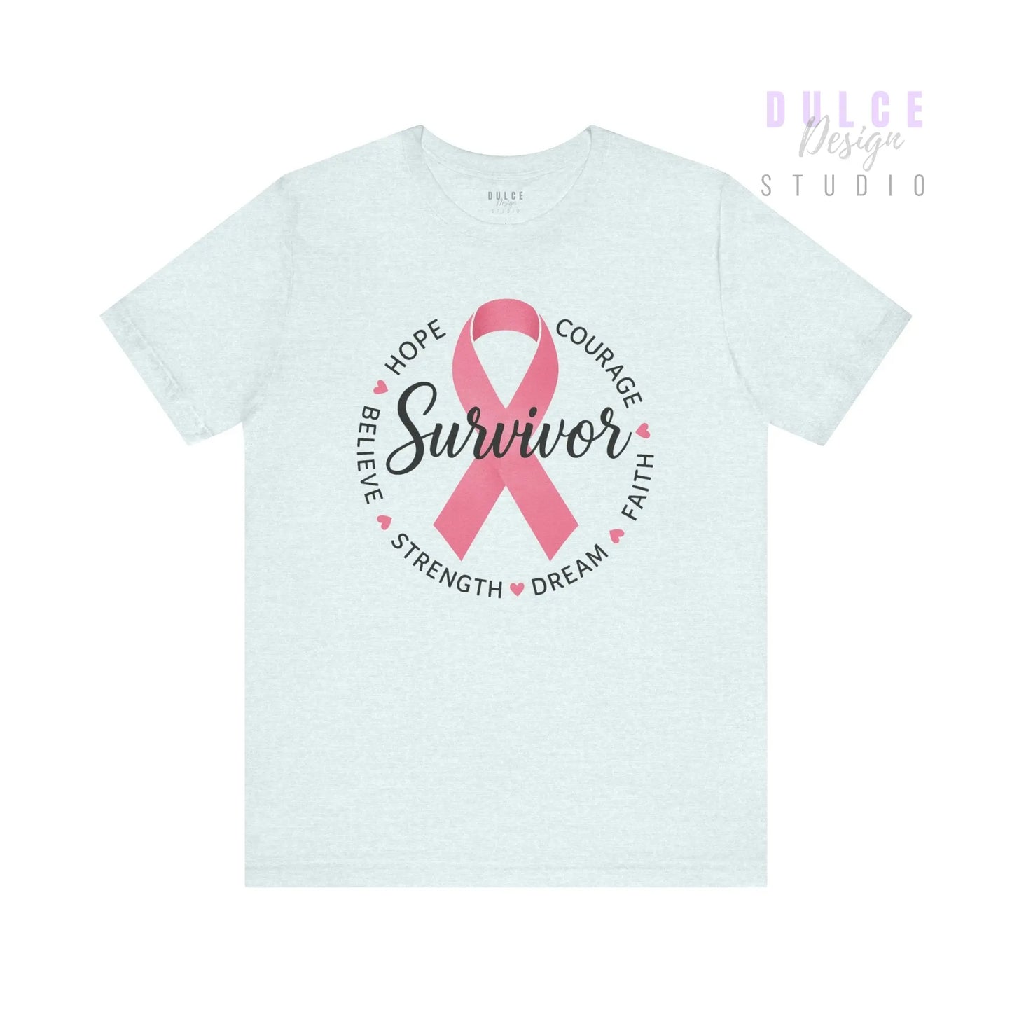 Survivor Ribbon Circle T-Shirt – Strength, Hope & Courage - Dulce Design Studio