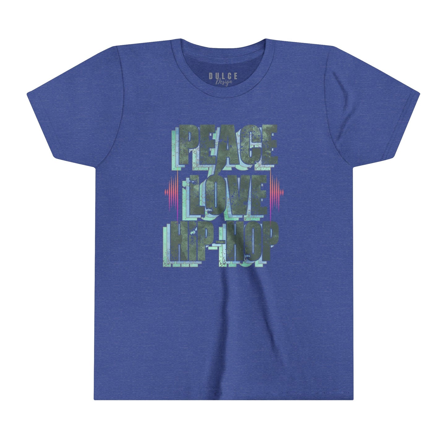 Peace. Love. Hip-Hop. – Classic Culture Tee- Heather True Royal / XL- Dulce Design Studio