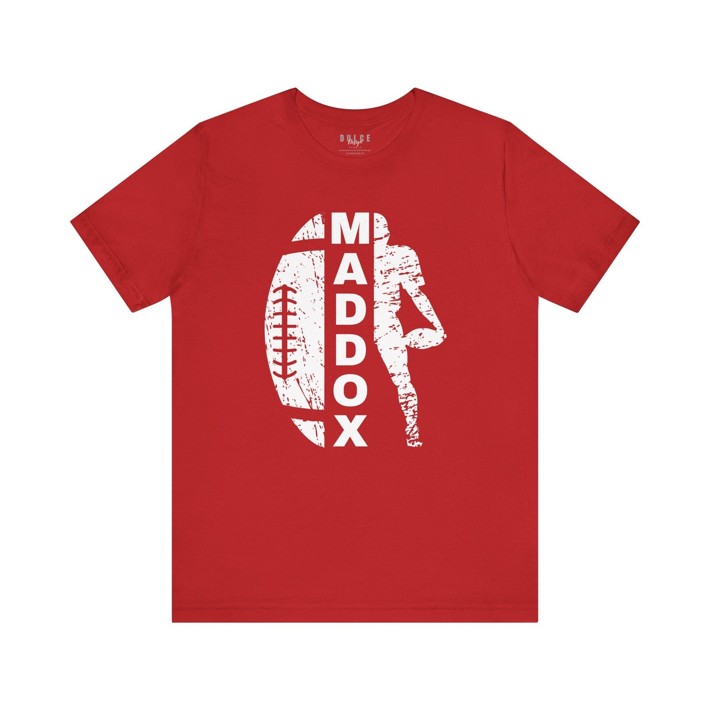 Personalized Football Name Tee – Game Day Sports Shirt- Red / 3XL- Dulce Design Studio