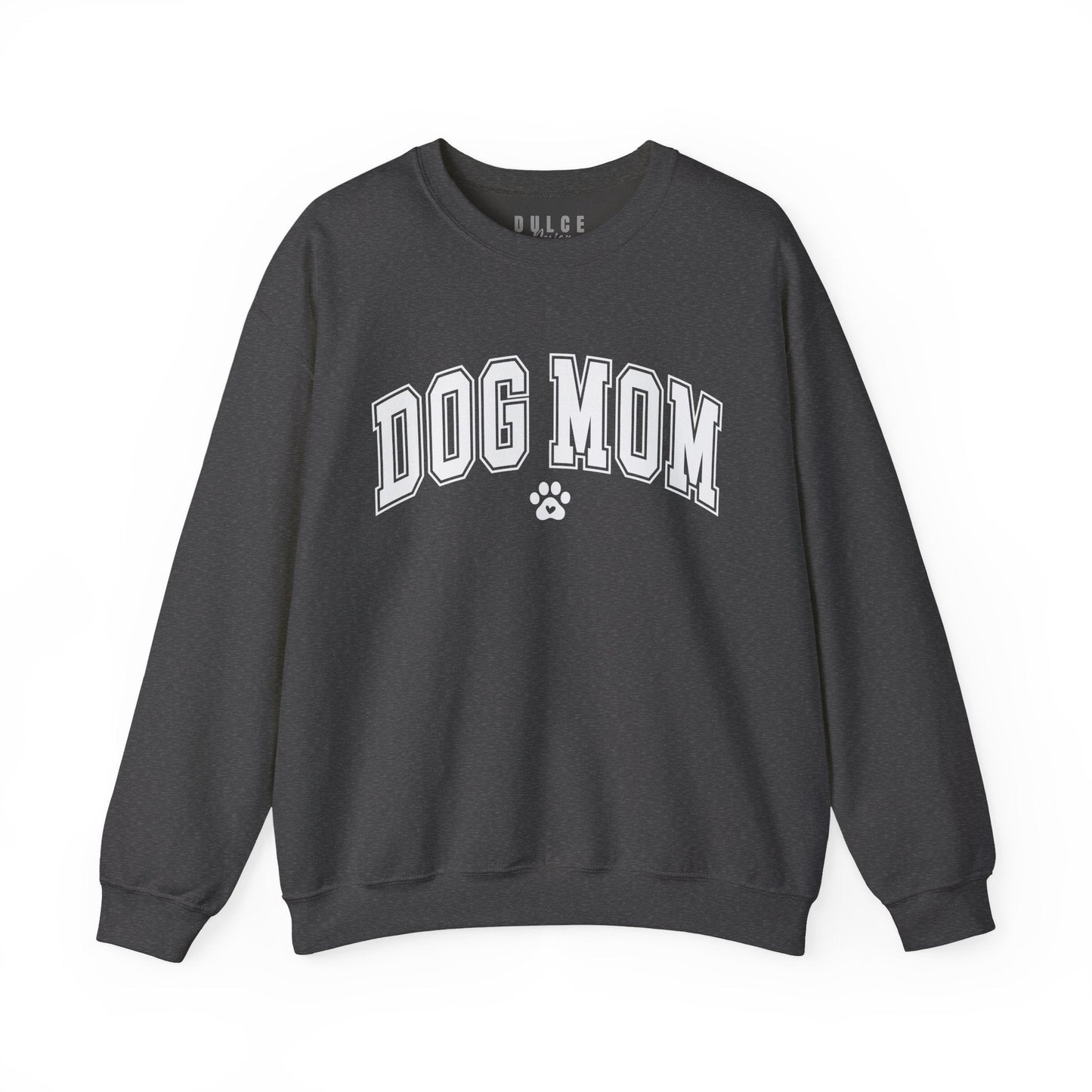 Dog Mom Shirt – Varsity Style Paw Print Tee- - Dulce Design Studio