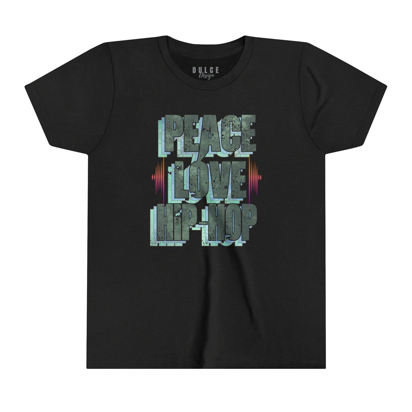 Peace. Love. Hip-Hop. – Classic Culture Tee- Black Heather / XL- Dulce Design Studio