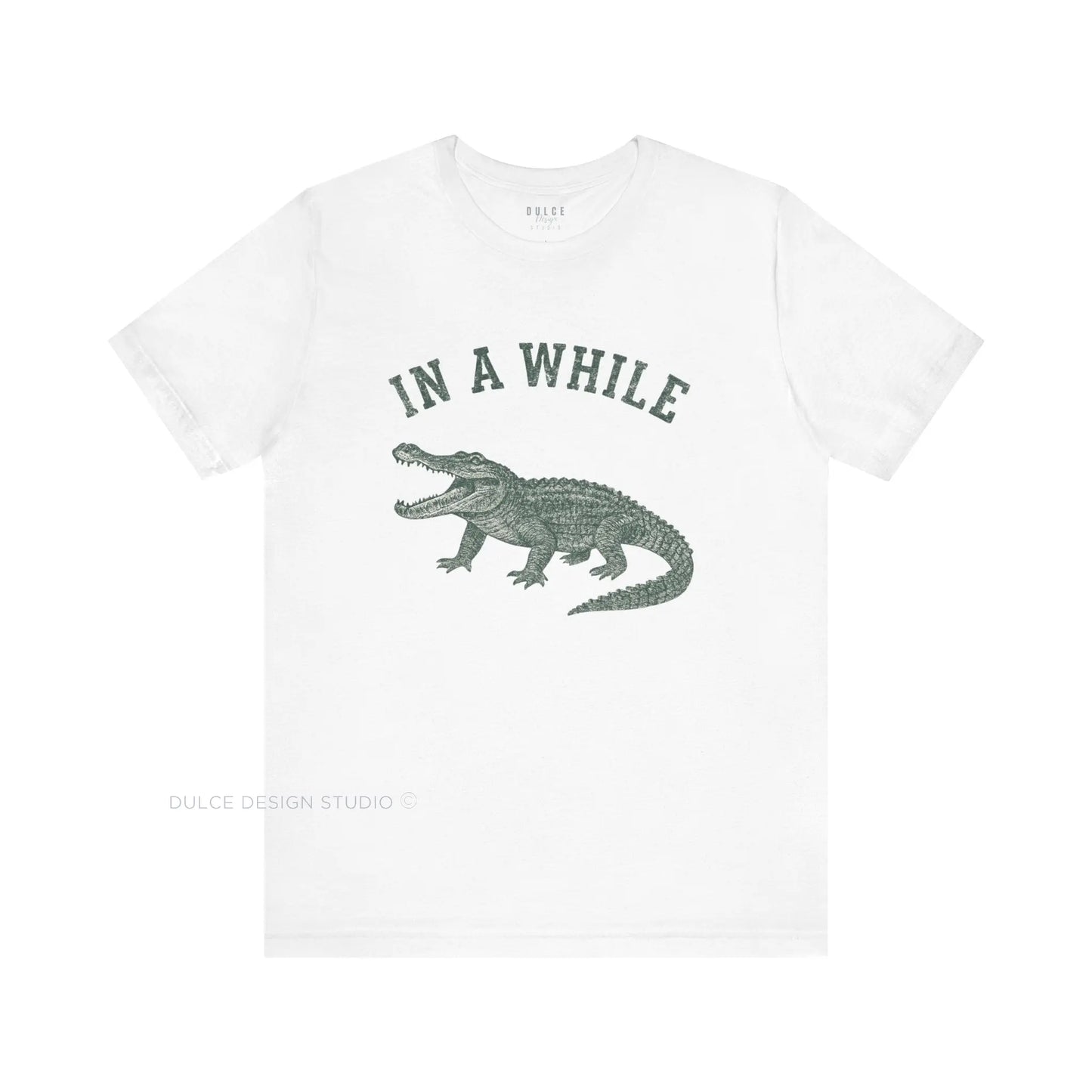 In a While, Crocodile – Retro Croc Graphic Tee - Dulce Design Studio