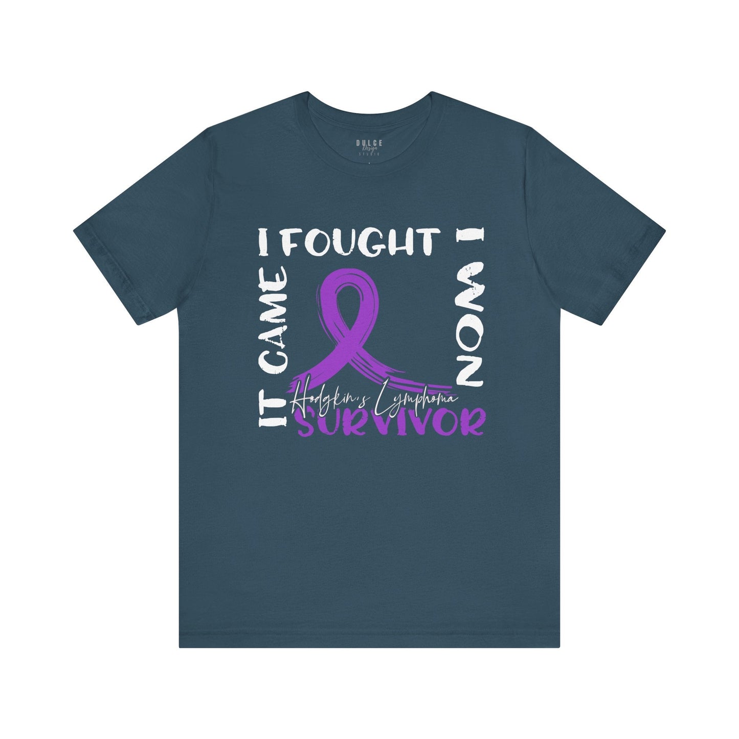 Hodgkins Lymphoma Cancer Survivor Shirt – Purple Awareness Ribbon Tee- - Dulce Design Studio