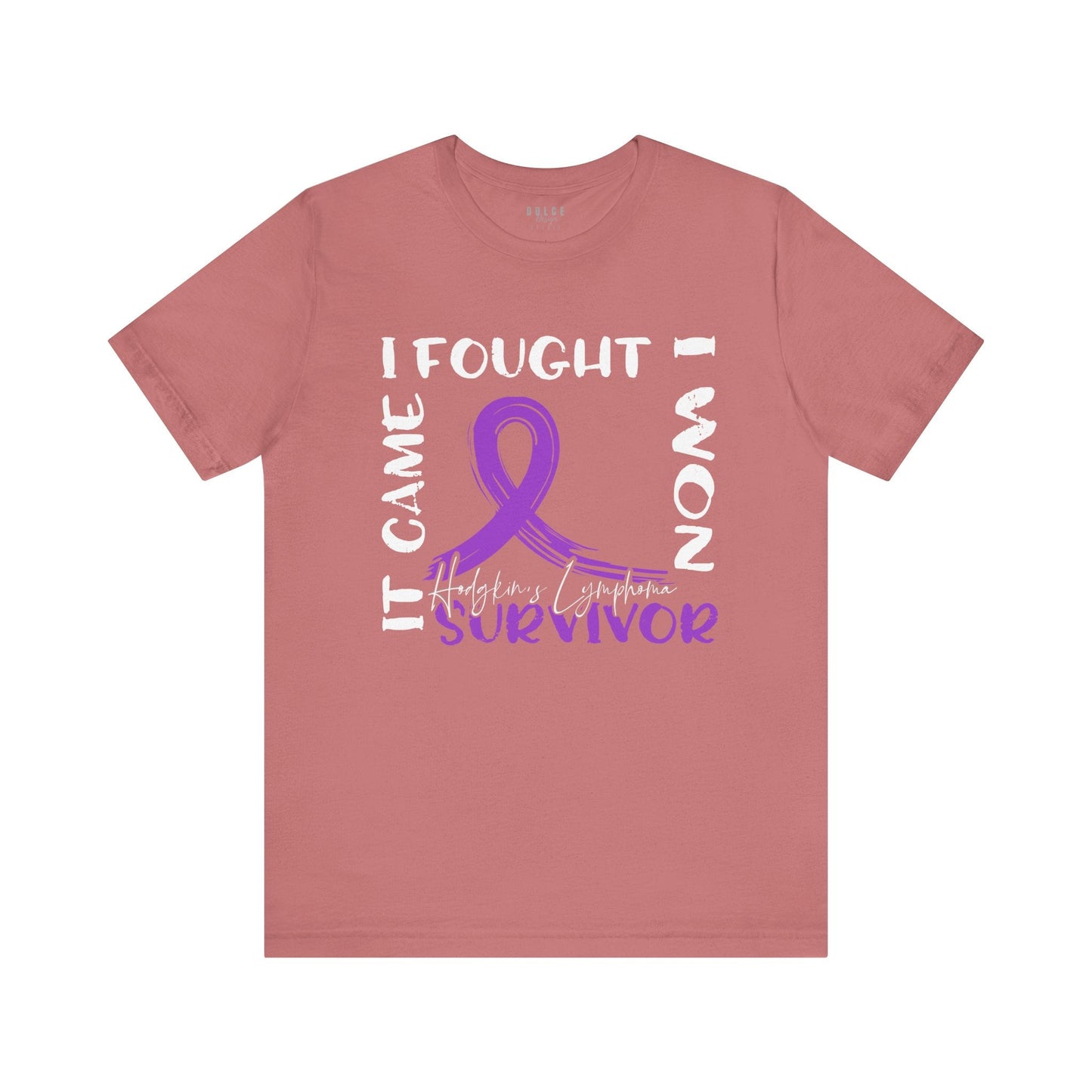 Hodgkins Lymphoma Cancer Survivor Shirt – Purple Awareness Ribbon Tee- - Dulce Design Studio