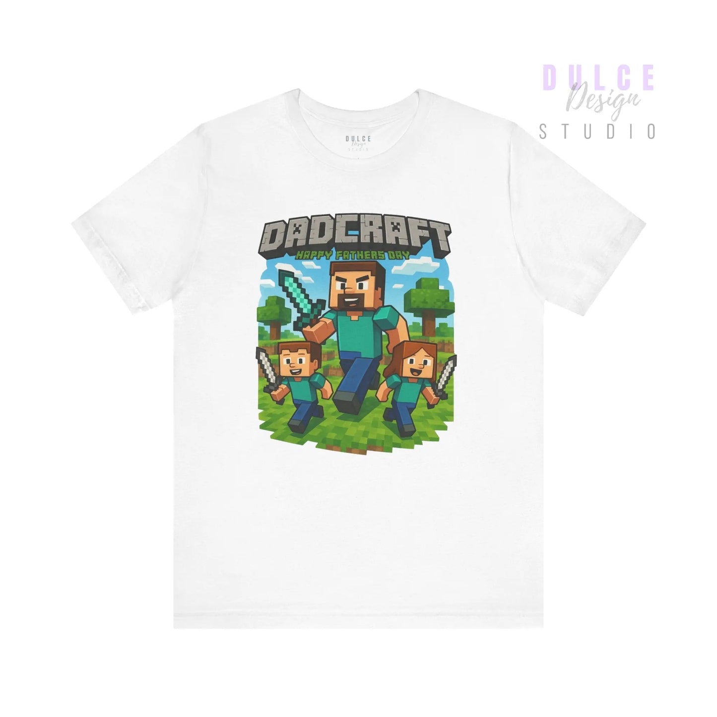 DadCraft Gamer Tee – White Gamer Dad Version - Dulce Design Studio