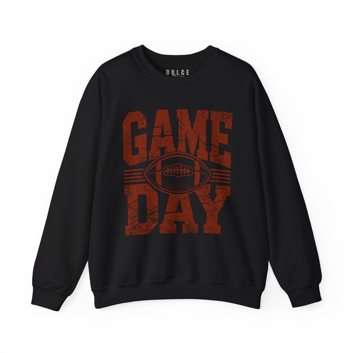 Game Day Sweatshirt – Vintage Distressed Football Pullover- Black / 3XL- Dulce Design Studio