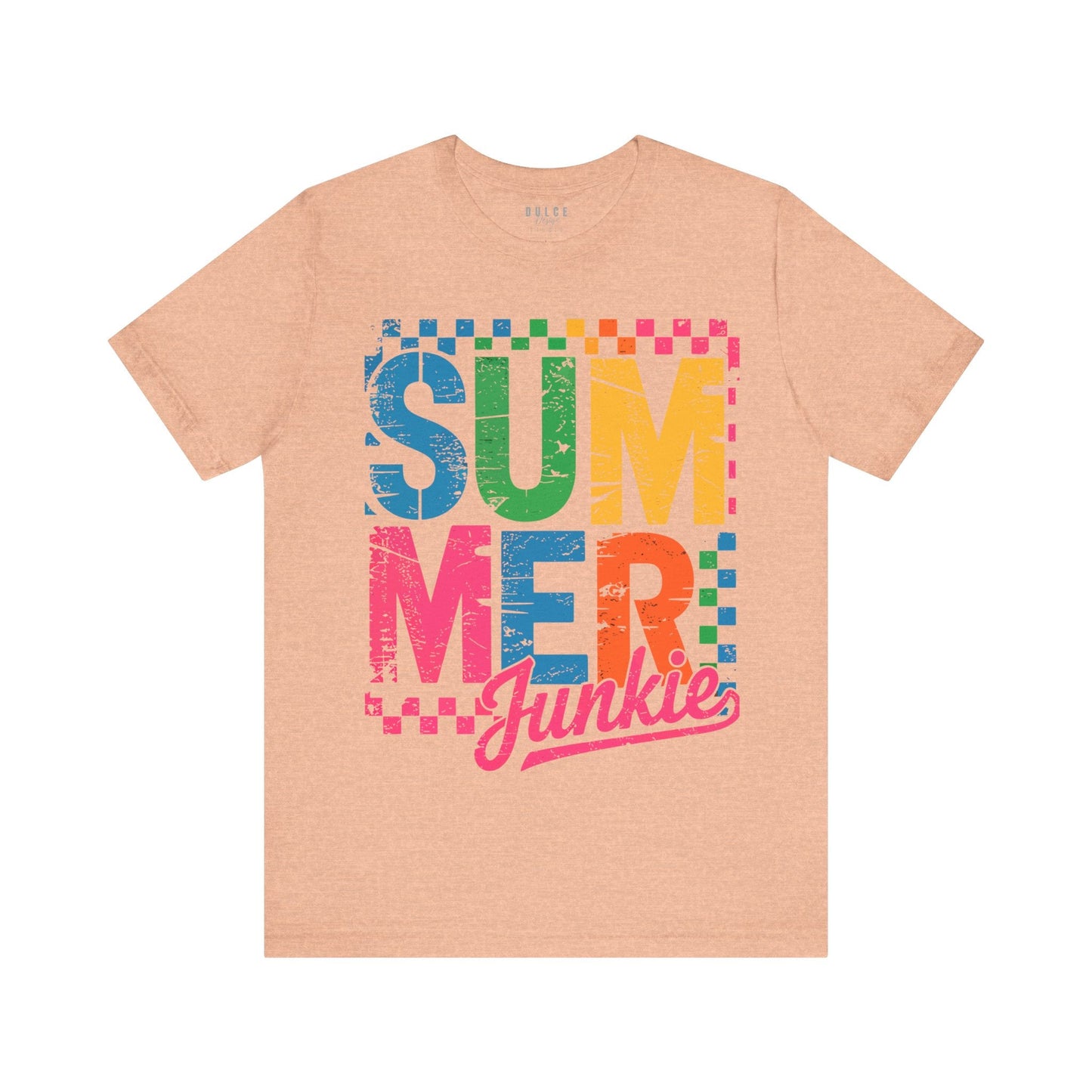 Summer Junkie – Summer Graphic Tee- Heather Peach / 3XL- Dulce Design Studio