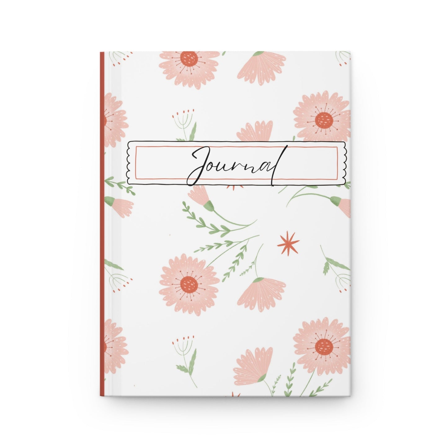 Pink Floral Hardcover Journal – 150 Page Matte Notebook- - Dulce Design Studio