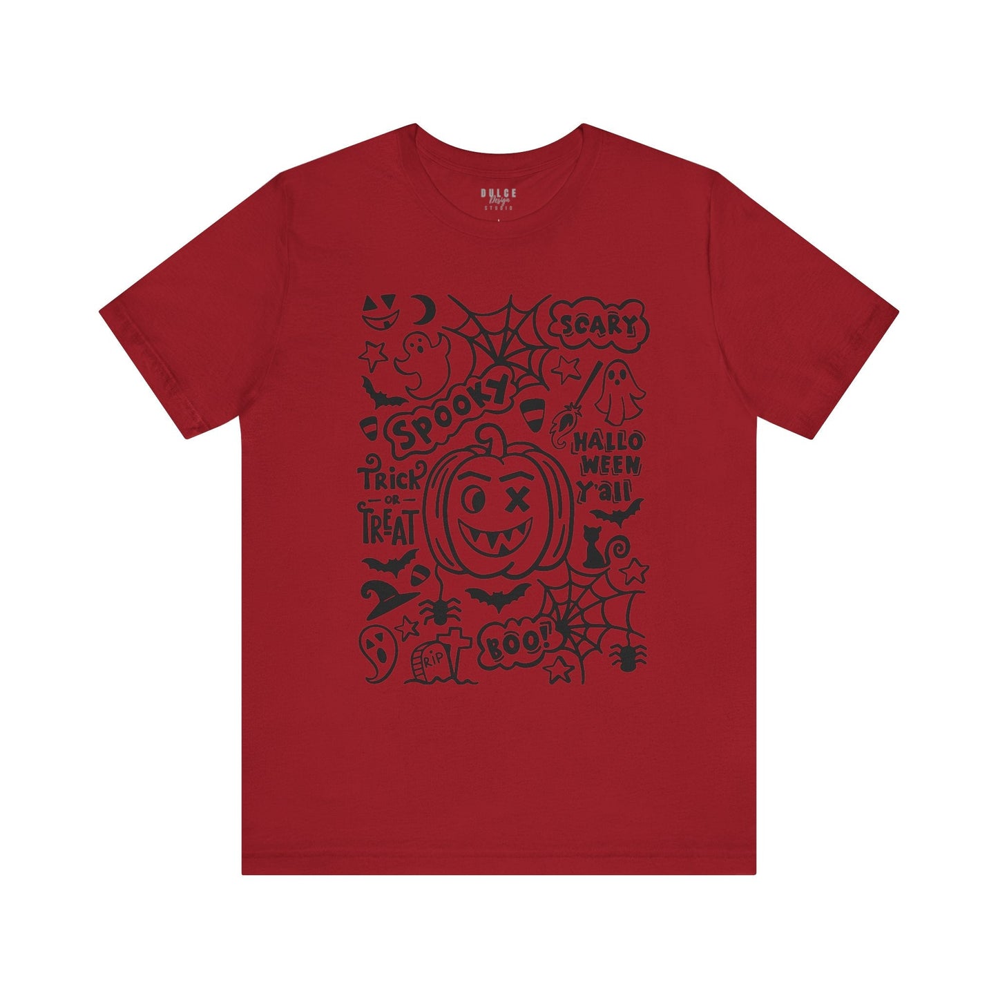 SPOOKY HALLOWEEN GRAPHIC T-SHIRT- Canvas Red / XL- Dulce Design Studio