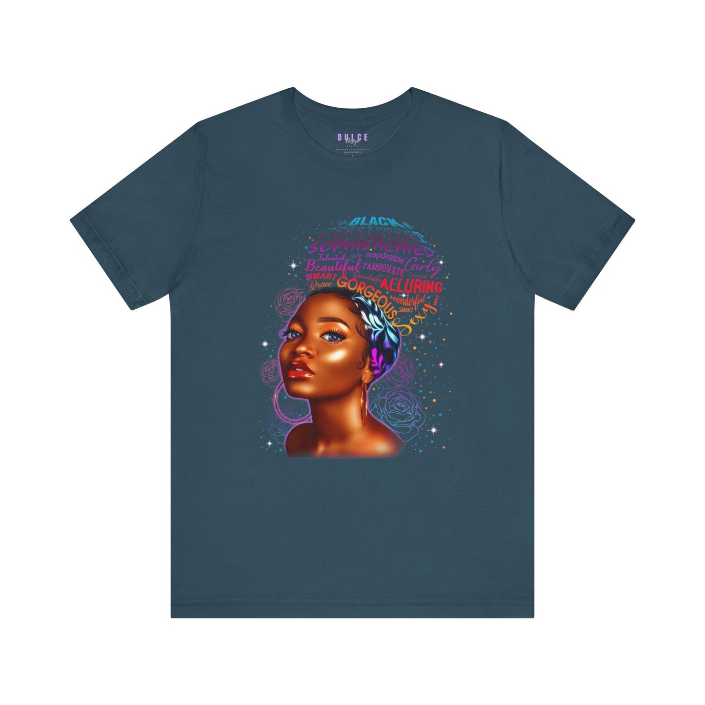 Radiant by Design – Empowered Woman Graphic Tee- Deep Teal / 3XL- Dulce Design Studio
