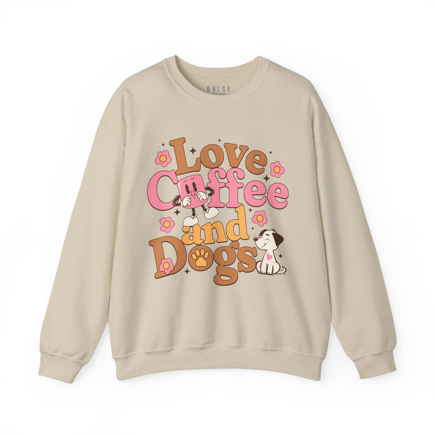 Love Coffee and Dogs Sweatshirt – Cozy Dog Mom Pullover- - Dulce Design Studio