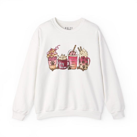 Dog Mom Sweatshirt – Cozy Coffee & Paw Print Pullover-  3XL / White- Dulce Design Studio
