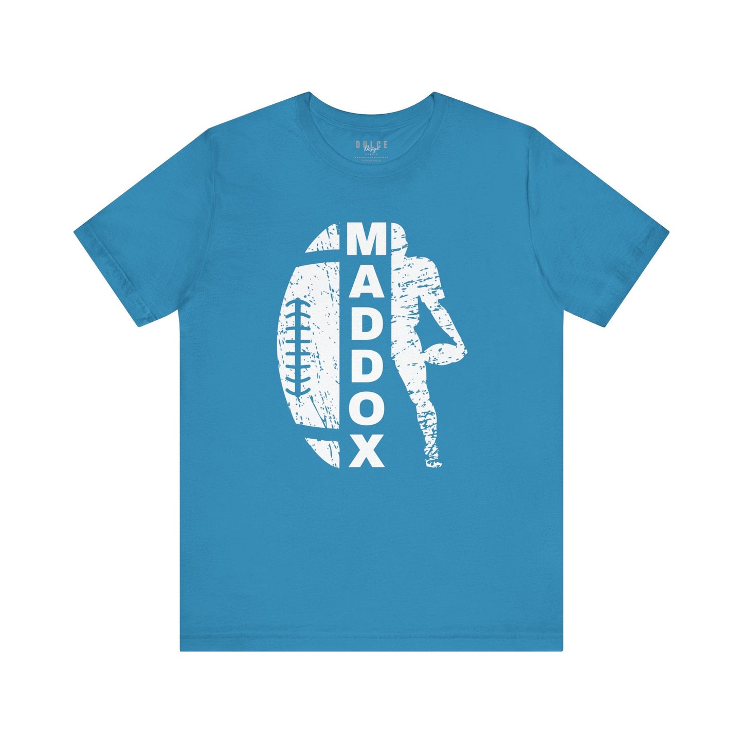 Personalized Football Name Tee – Game Day Sports Shirt- Aqua / 3XL- Dulce Design Studio