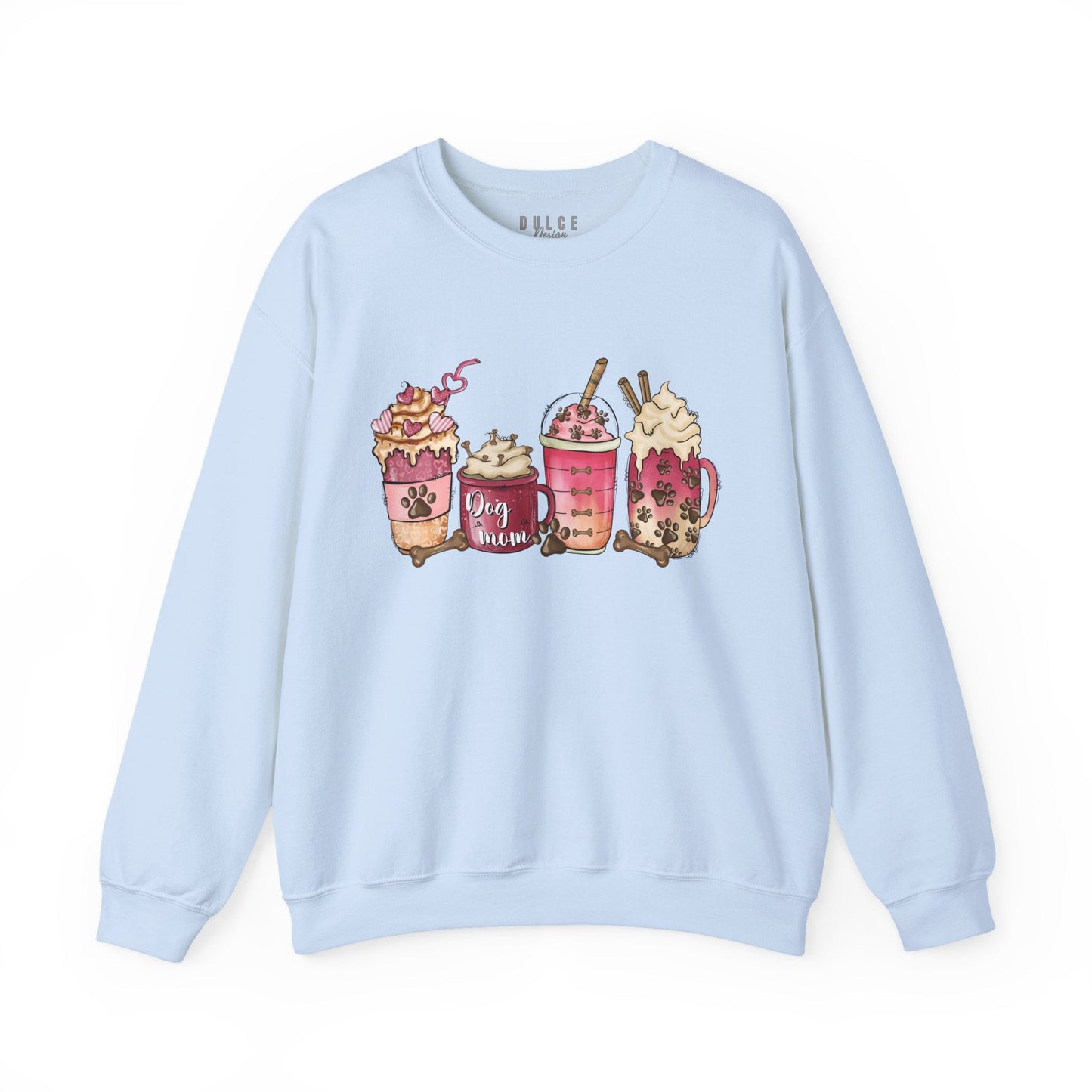 Dog Mom Sweatshirt – Cozy Coffee & Paw Print Pullover- - Dulce Design Studio