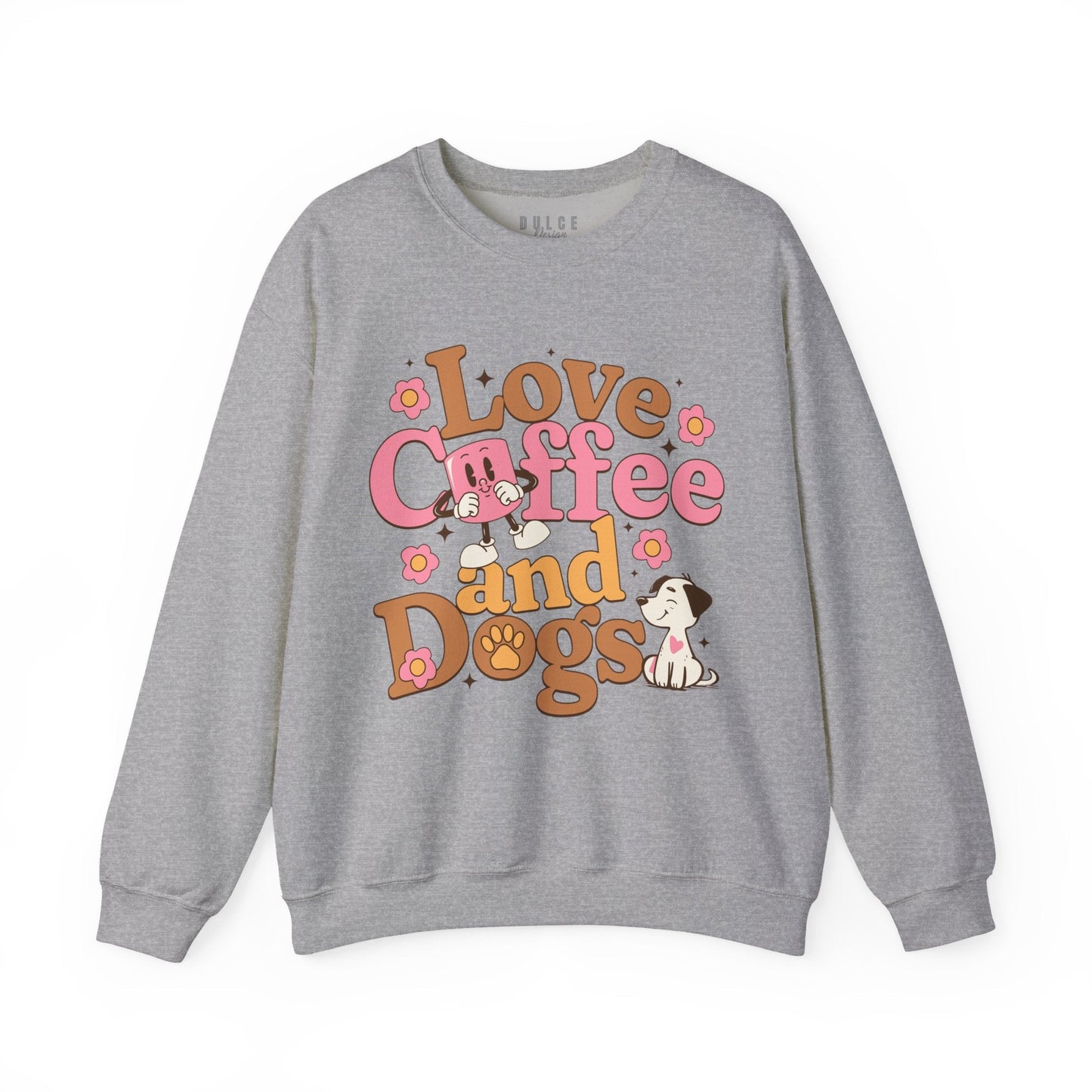 Love Coffee and Dogs Sweatshirt – Cozy Dog Mom Pullover- - Dulce Design Studio