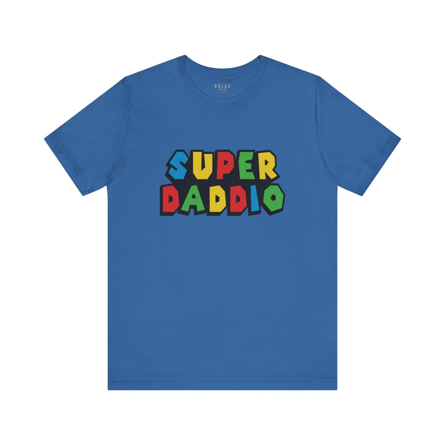 Super Daddio – Retro Gamer Dad T-Shirt- Columbia Blue / 4XL- Dulce Design Studio