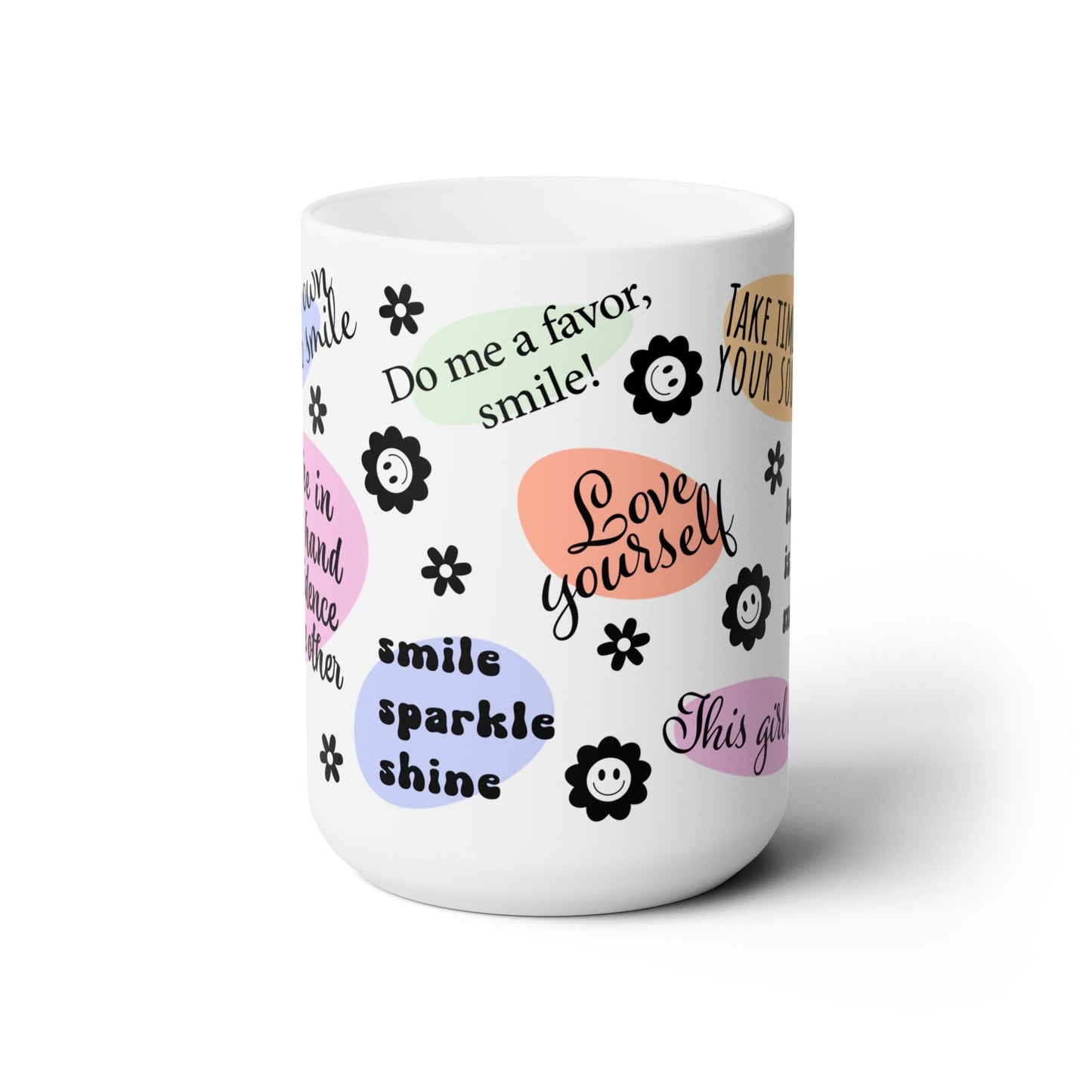 Love Yourself Positive Affirmation Mug – 15oz Ceramic Coffee Cup- 15oz- Dulce Design Studio